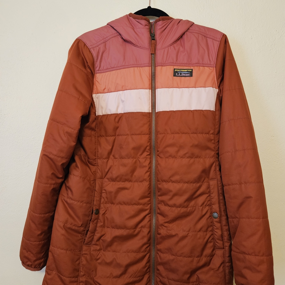 L.L. Bean Women's Puffer Jacket - Rust and Pink